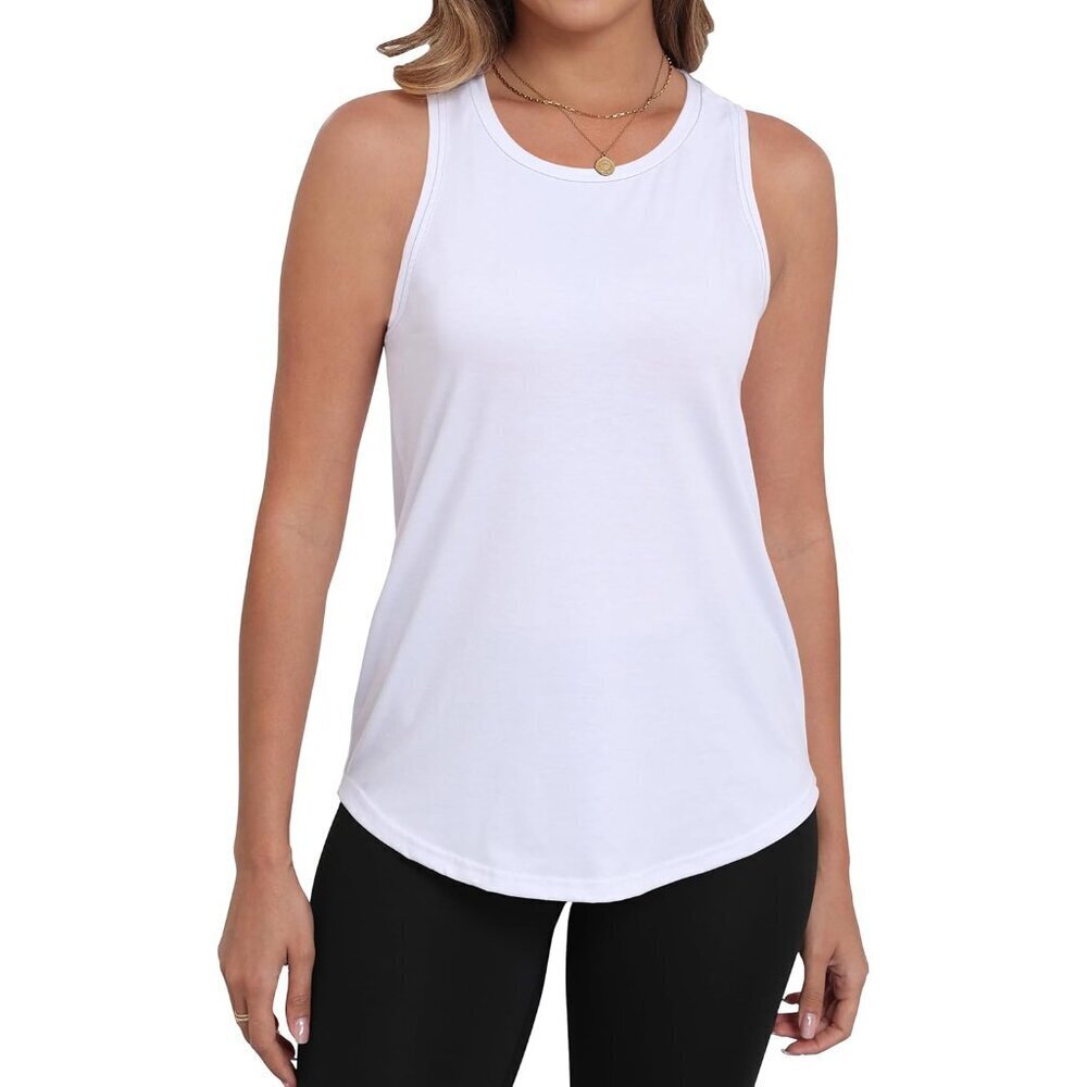 Womens Sleeveless Tank Top Cotton Rayon Spandex Summer Casual Flowy Tunic